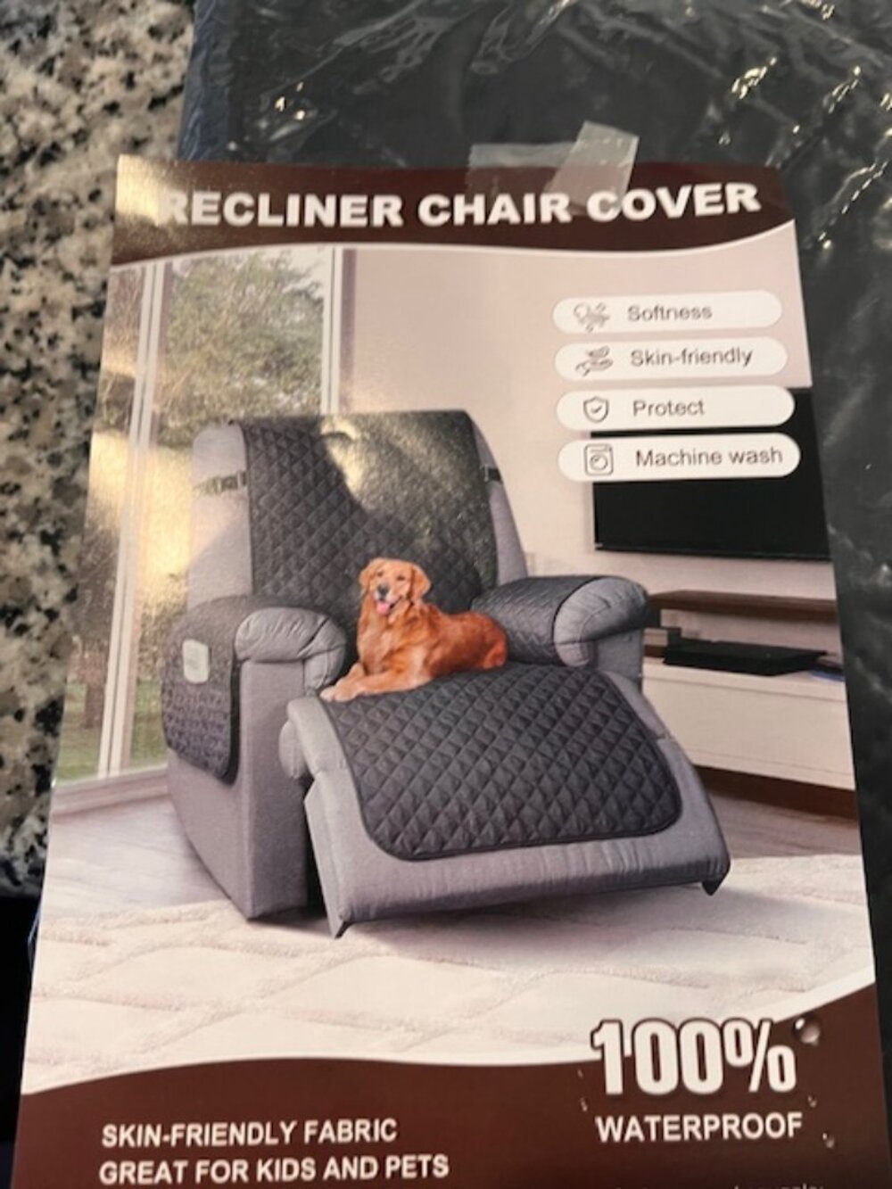 RECLINER CHAIR COVER  NEW  BLACK